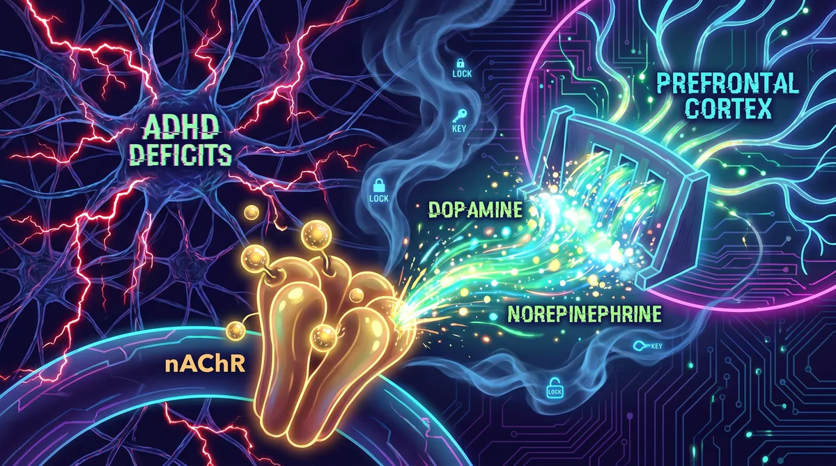 Artistic rendering of dopamine pathways in the ADHD brain